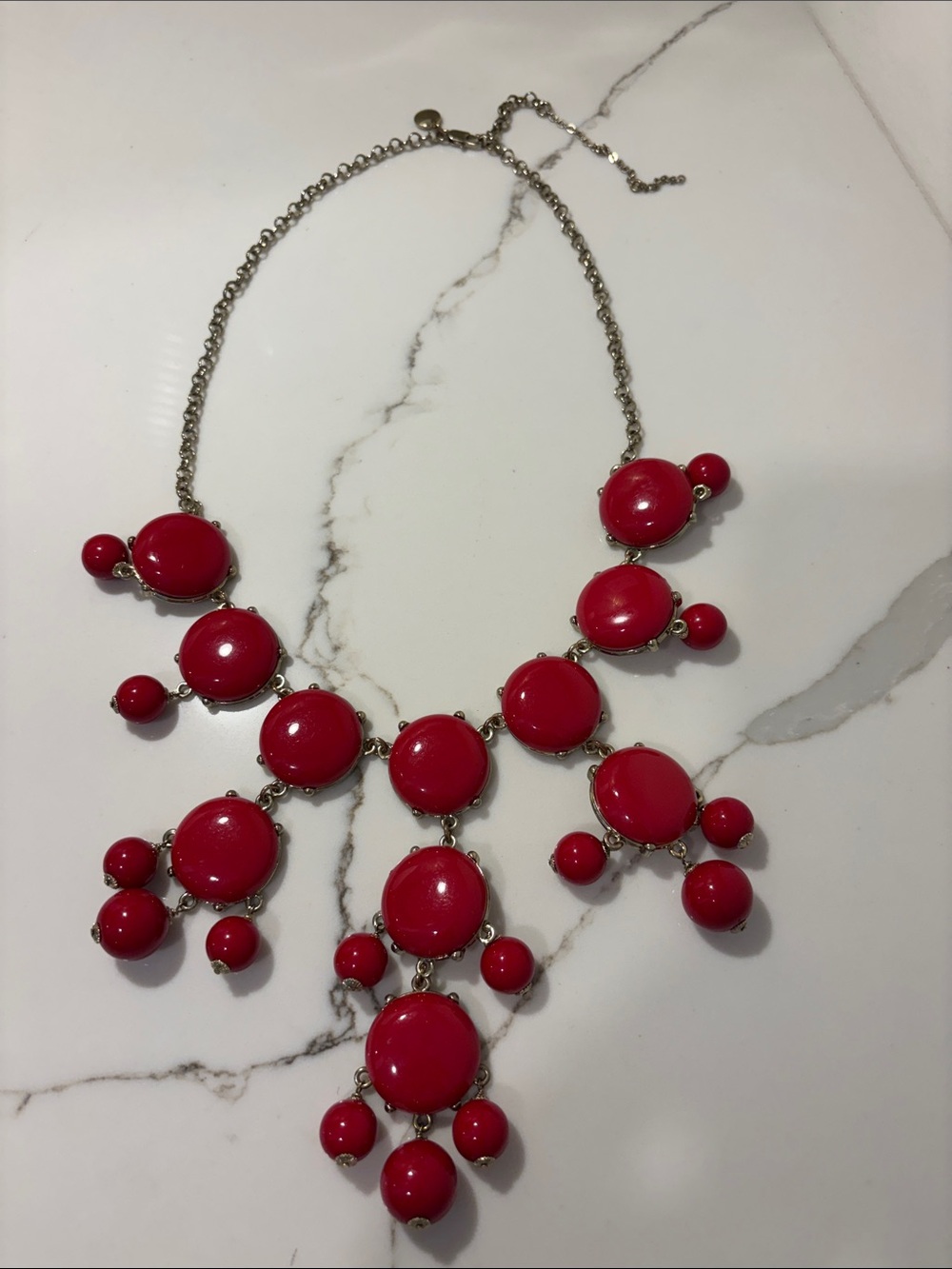 J Crew Red Statement Bib Necklace